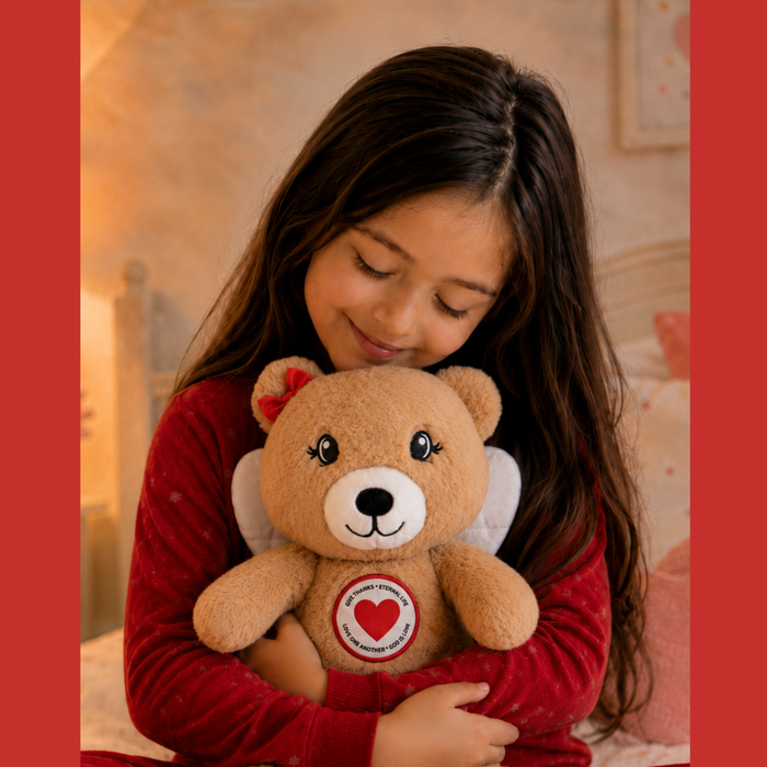 When the Prayer is Finished give Briella the Bear a Big Hug