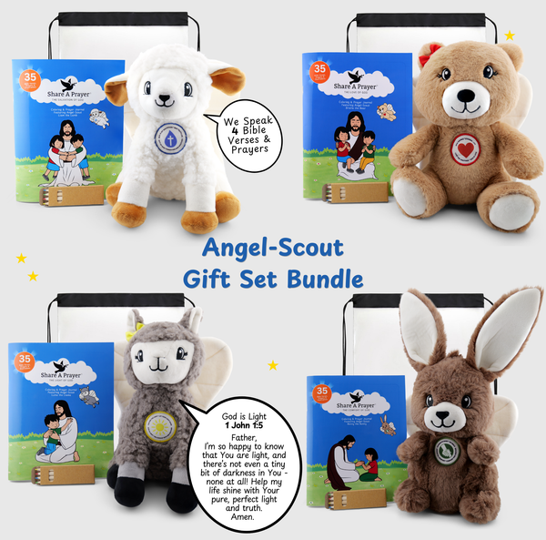 Angel-Scout™ Gift Set Bundle | Plush + Backpack + Journal + Colored Pencils