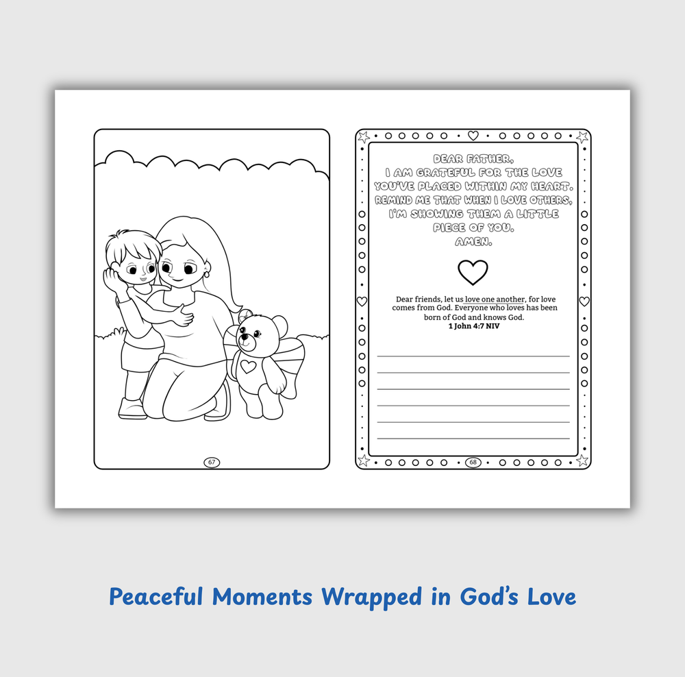 Angel-Scout™ Briella the Bear | Coloring Prayer Journal Set | The Love of God