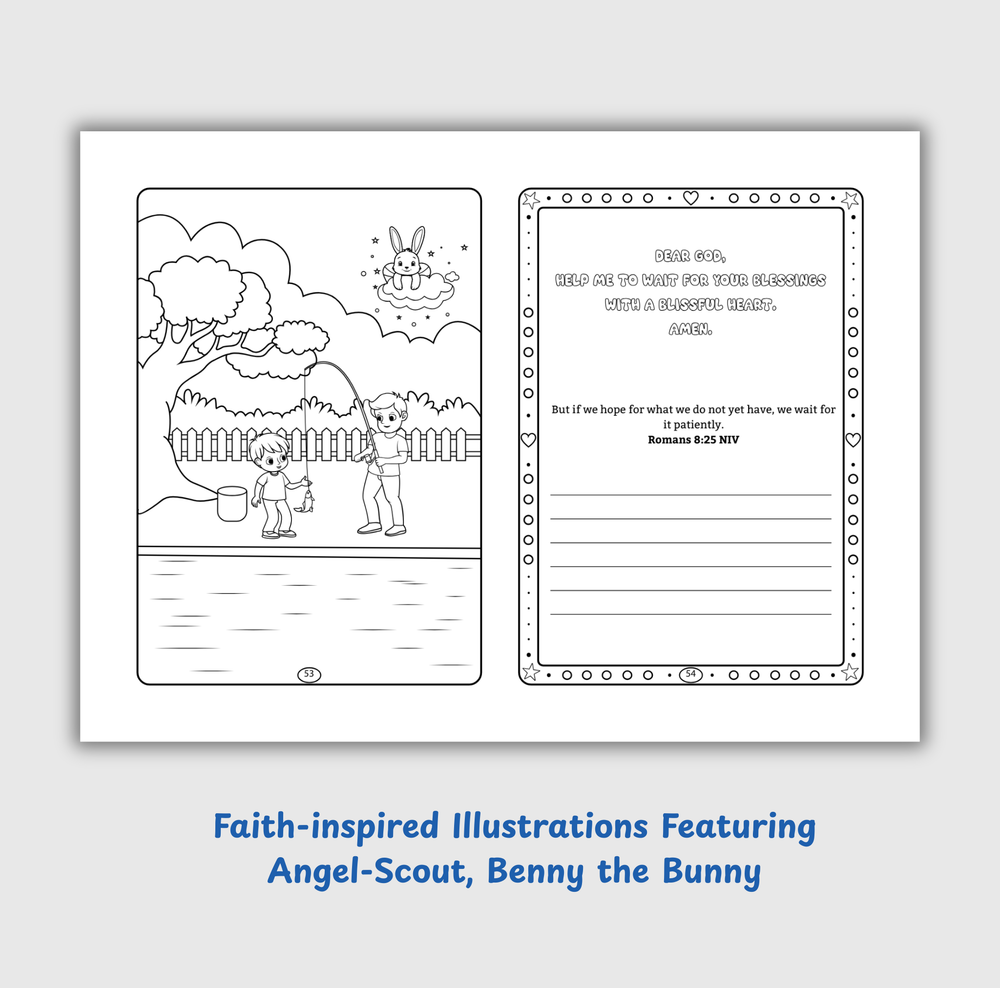 Angel-Scout™ Benny the Bunny | Coloring Prayer Journal Set | The Comfort of God