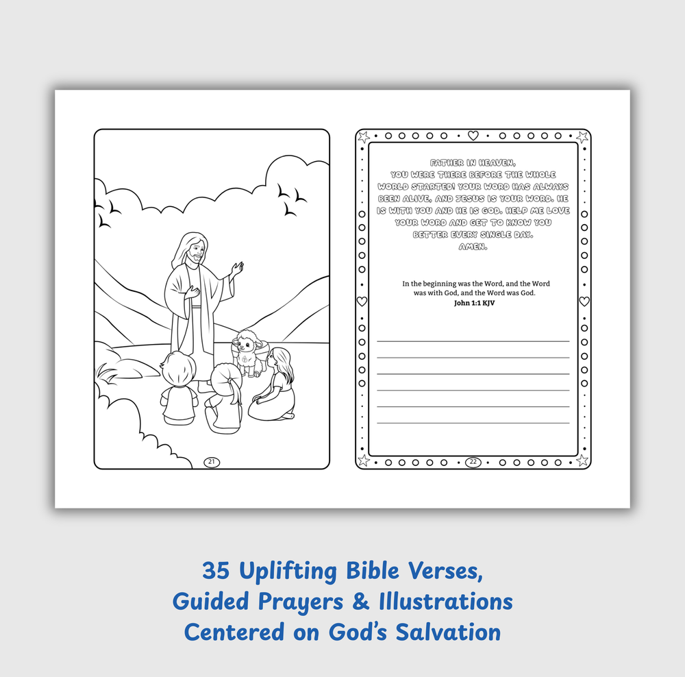 Angel-Scout™ Liam the Lamb | Coloring Prayer Journal Set | The Salvation of God