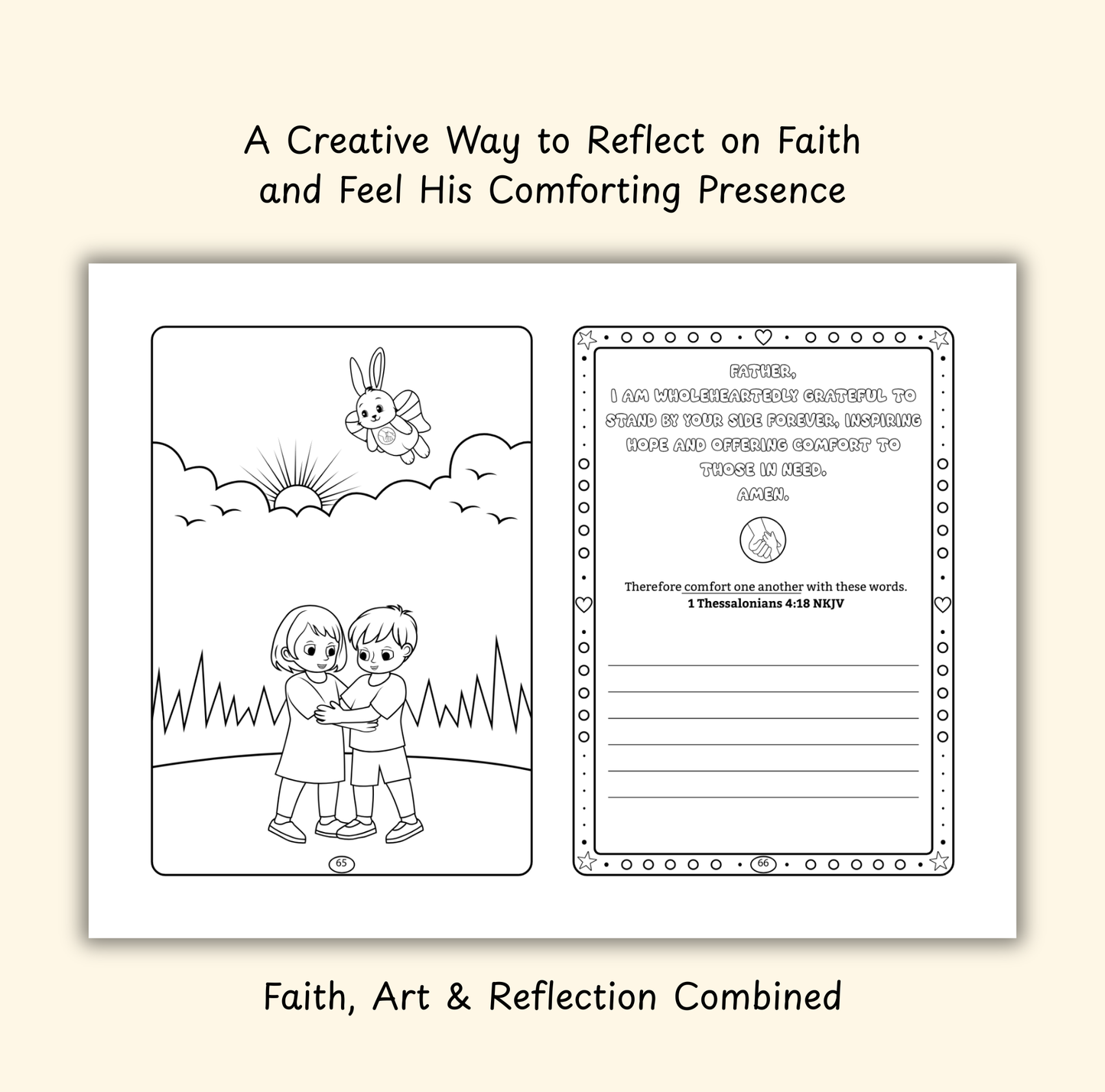 The Comfort of God – Coloring & Prayer Journal Featuring Angel-Scout, Benny the Bunny | 35 Bible Verses, Prayers & Faith-Inspired Art | Buy One, Bless One — Pray It Forward