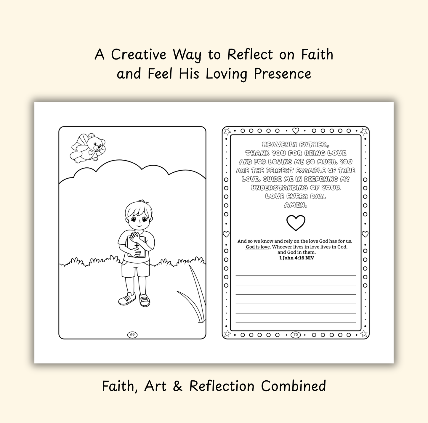 The Love of God – Coloring & Prayer Journal Featuring Angel-Scout, Briella the Bear | 35 Bible Verses, Prayers & Faith-Inspired Art | Buy One, Bless One — Pray It Forward