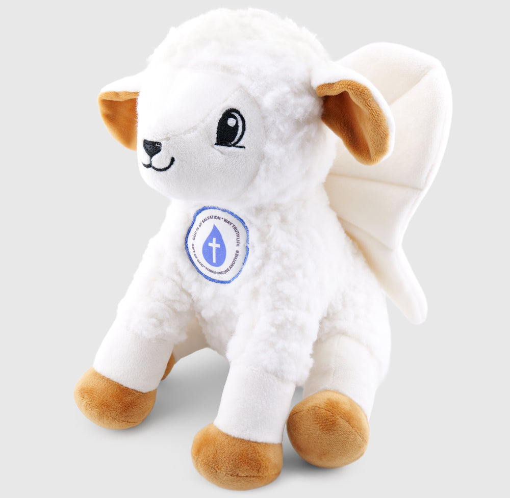 Angel-Scout™ Liam the Lamb | Plush Prayer Companion + Backpack