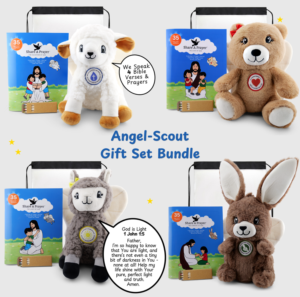 Angel-Scout™ Gift Set Bundle | Plush + Backpack + Journal + Colored Pencils