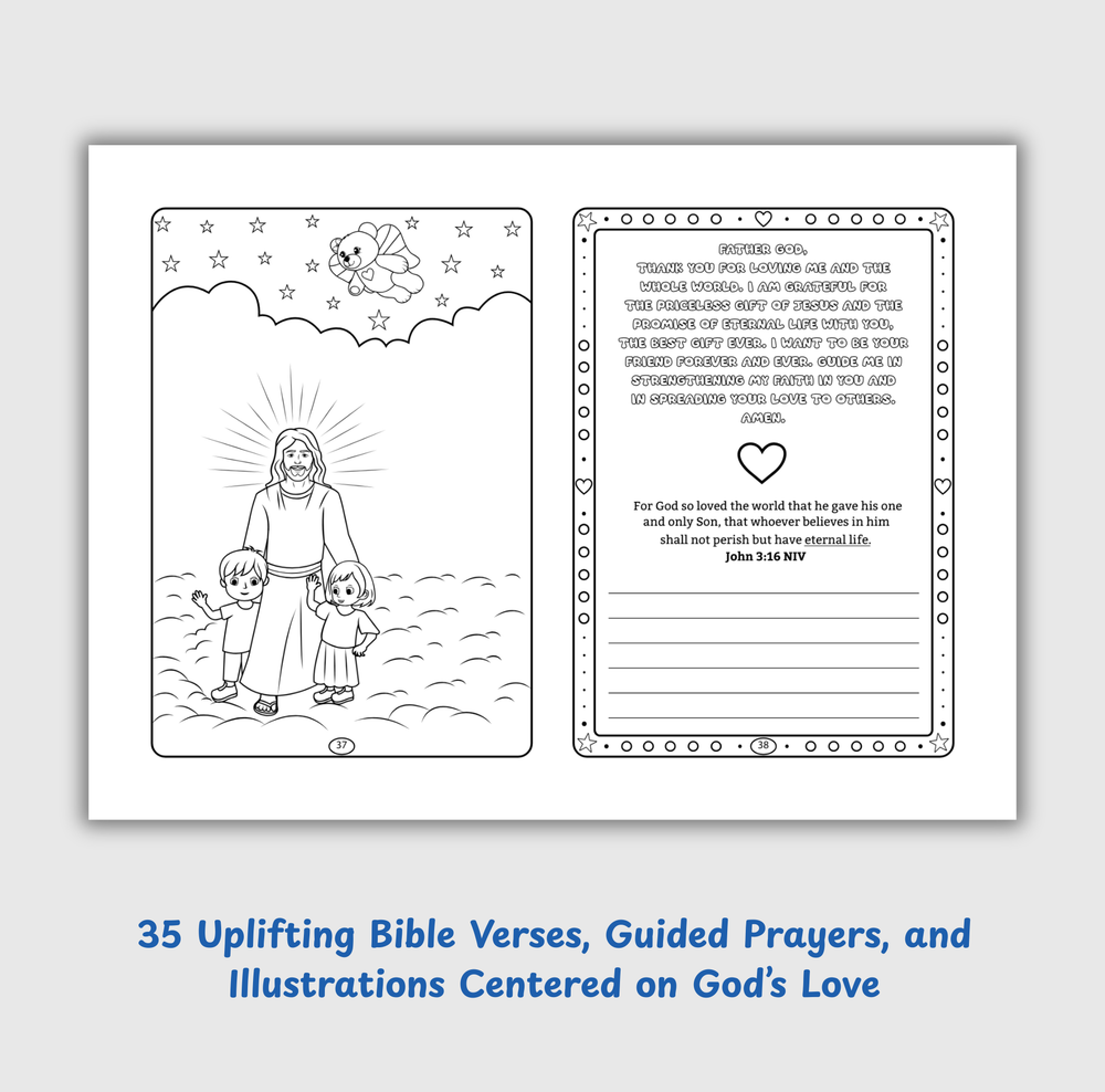 Angel-Scout™ Briella the Bear | Coloring Prayer Journal Set | The Love of God