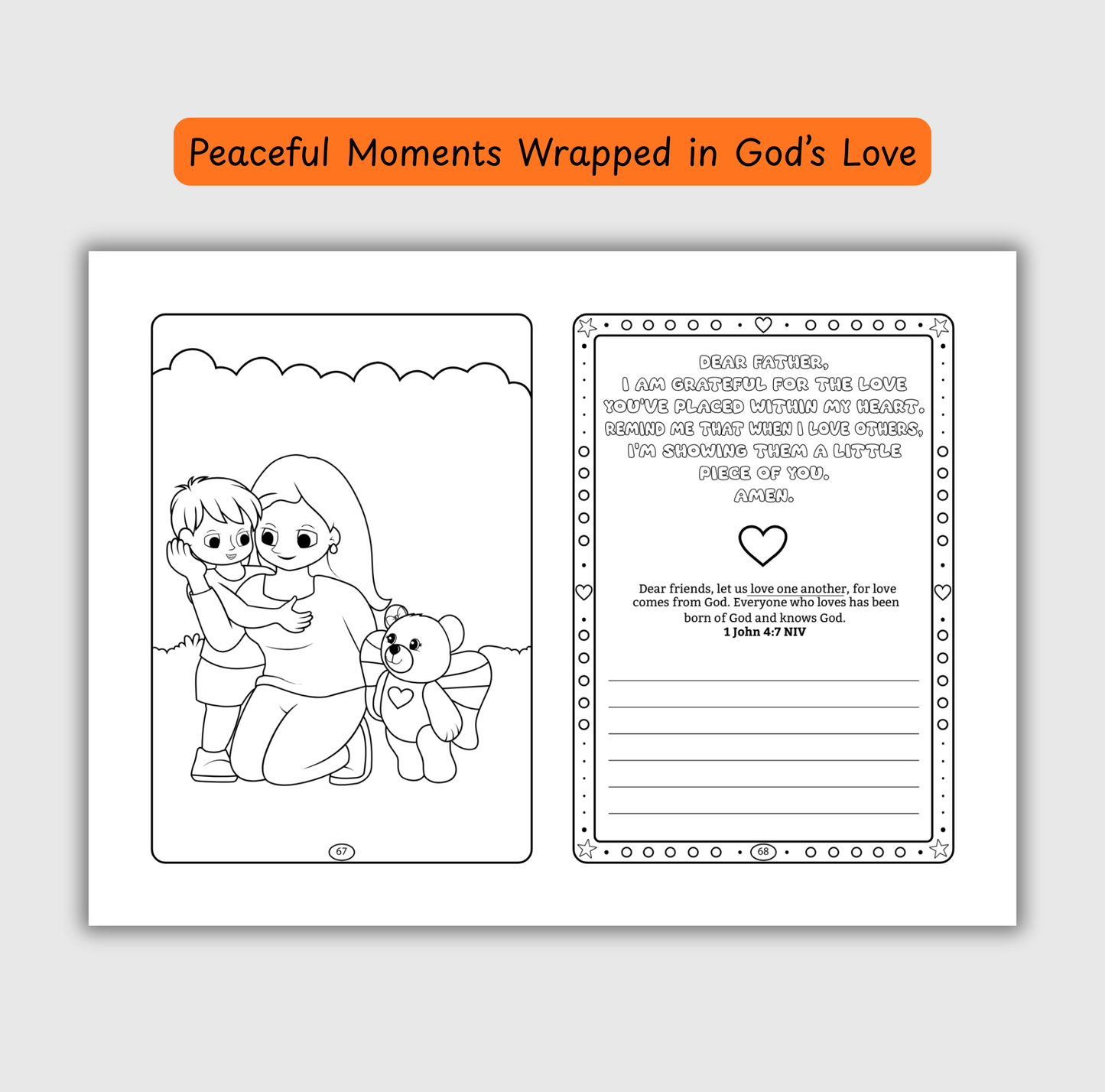 The Love of God – Coloring & Prayer Journal Featuring Angel-Scout, Briella the Bear | 35 Bible Verses, Prayers & Faith-Inspired Art | Buy One, Bless One — Pray It Forward
