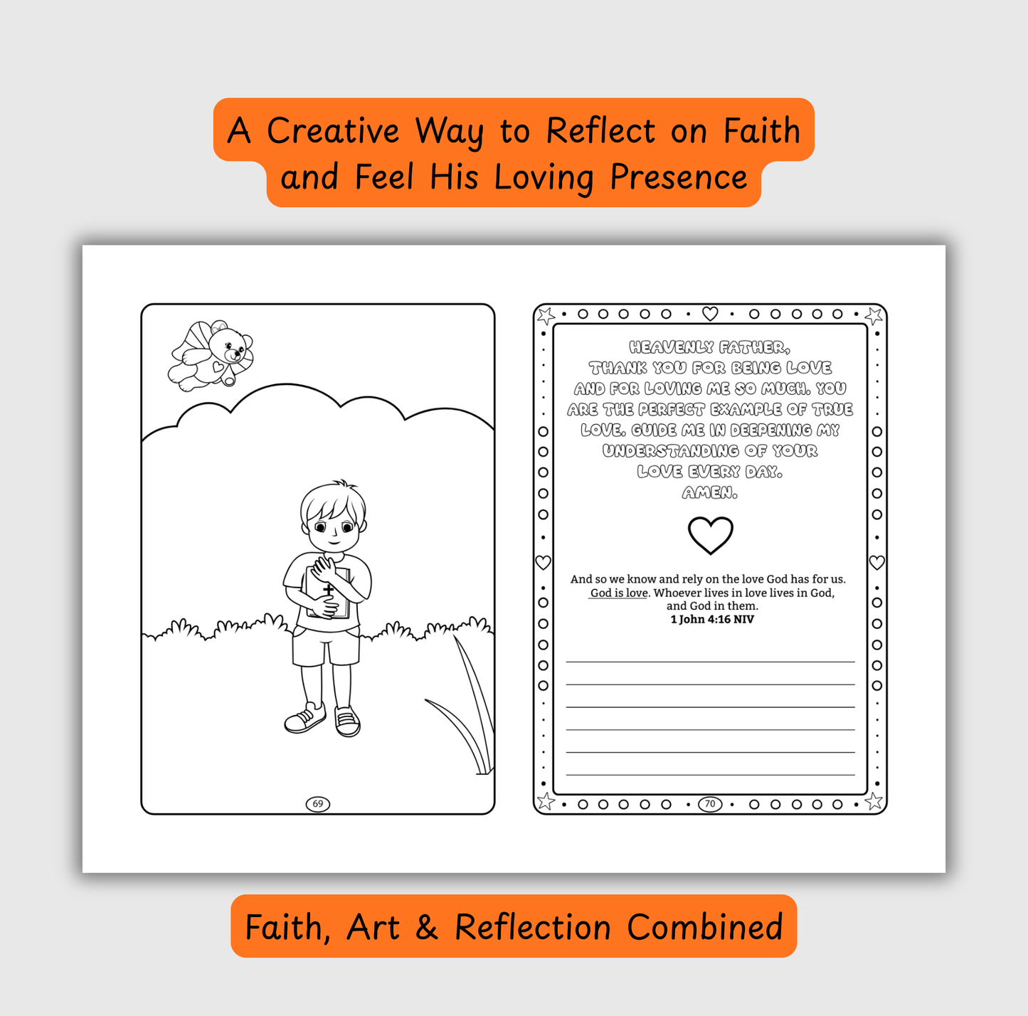 The Love of God – Coloring & Prayer Journal Featuring Angel-Scout, Briella the Bear | 35 Bible Verses, Prayers & Faith-Inspired Art | Buy One, Bless One — Pray It Forward