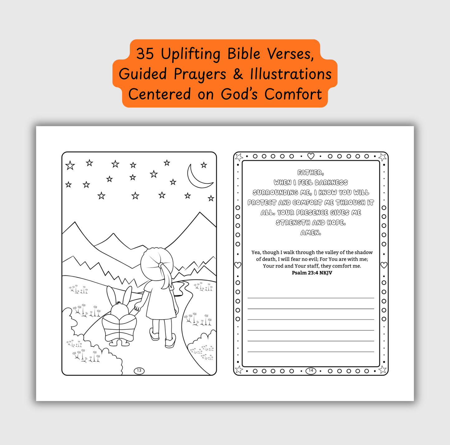 The Comfort of God – Coloring & Prayer Journal Featuring Angel-Scout, Benny the Bunny | 35 Bible Verses, Prayers & Faith-Inspired Art | Buy One, Bless One — Pray It Forward