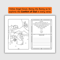 The Comfort of God – Coloring & Prayer Journal Featuring Angel-Scout, Benny the Bunny | 35 Bible Verses, Prayers & Faith-Inspired Art | Buy One, Bless One — Pray It Forward