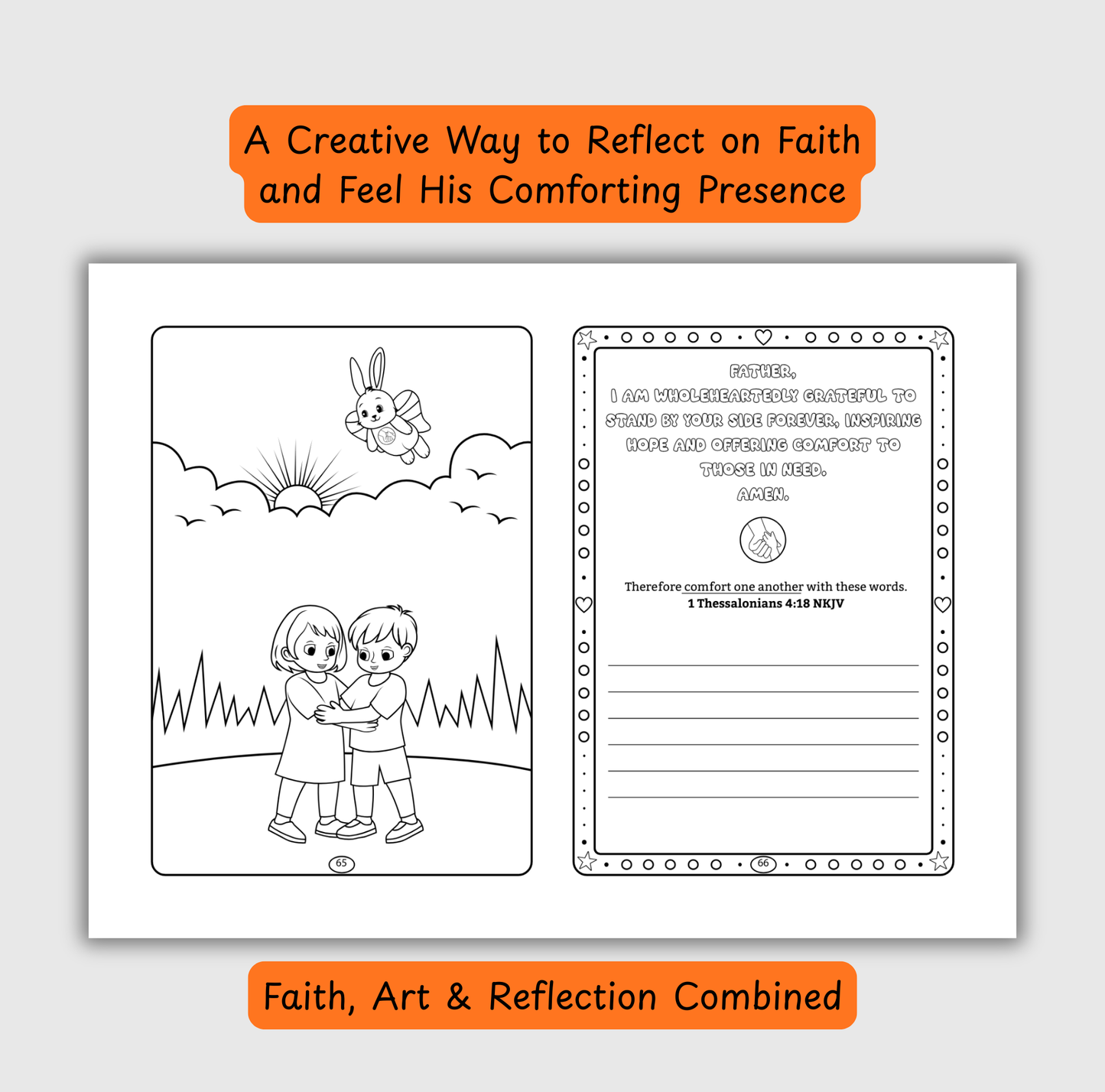 The Comfort of God – Coloring & Prayer Journal Featuring Angel-Scout, Benny the Bunny | 35 Bible Verses, Prayers & Faith-Inspired Art | Buy One, Bless One — Pray It Forward