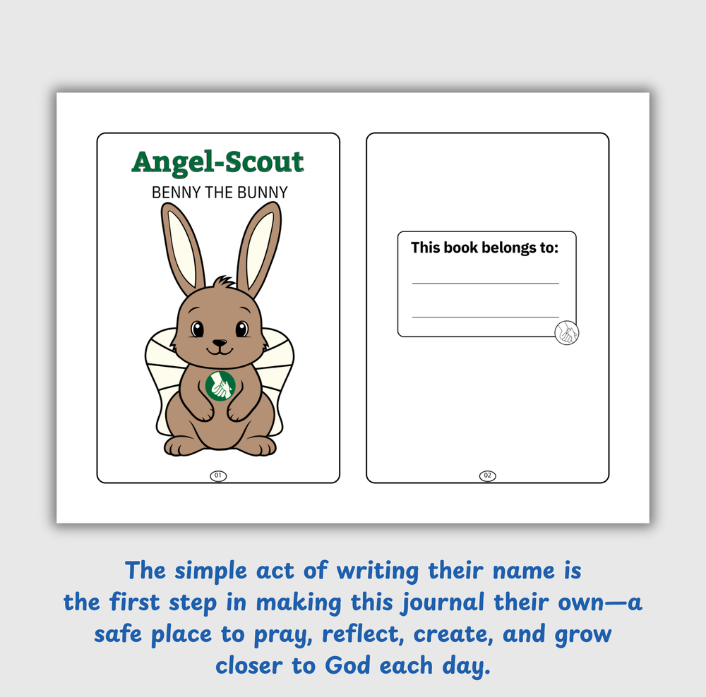 Angel-Scout™ Benny the Bunny | Coloring Prayer Journal Set | The Comfort of God