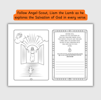 The Salvation of God – Coloring & Prayer Journal Featuring Angel-Scout, Liam the Lamb | 35 Bible Verses, Prayers & Faith-Inspired Art | Buy One, Bless One — Pray It Forward