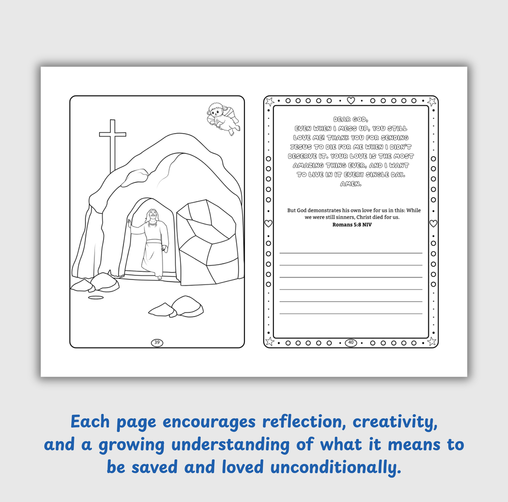 Angel-Scout™ Liam the Lamb | Coloring Prayer Journal Set | The Salvation of God