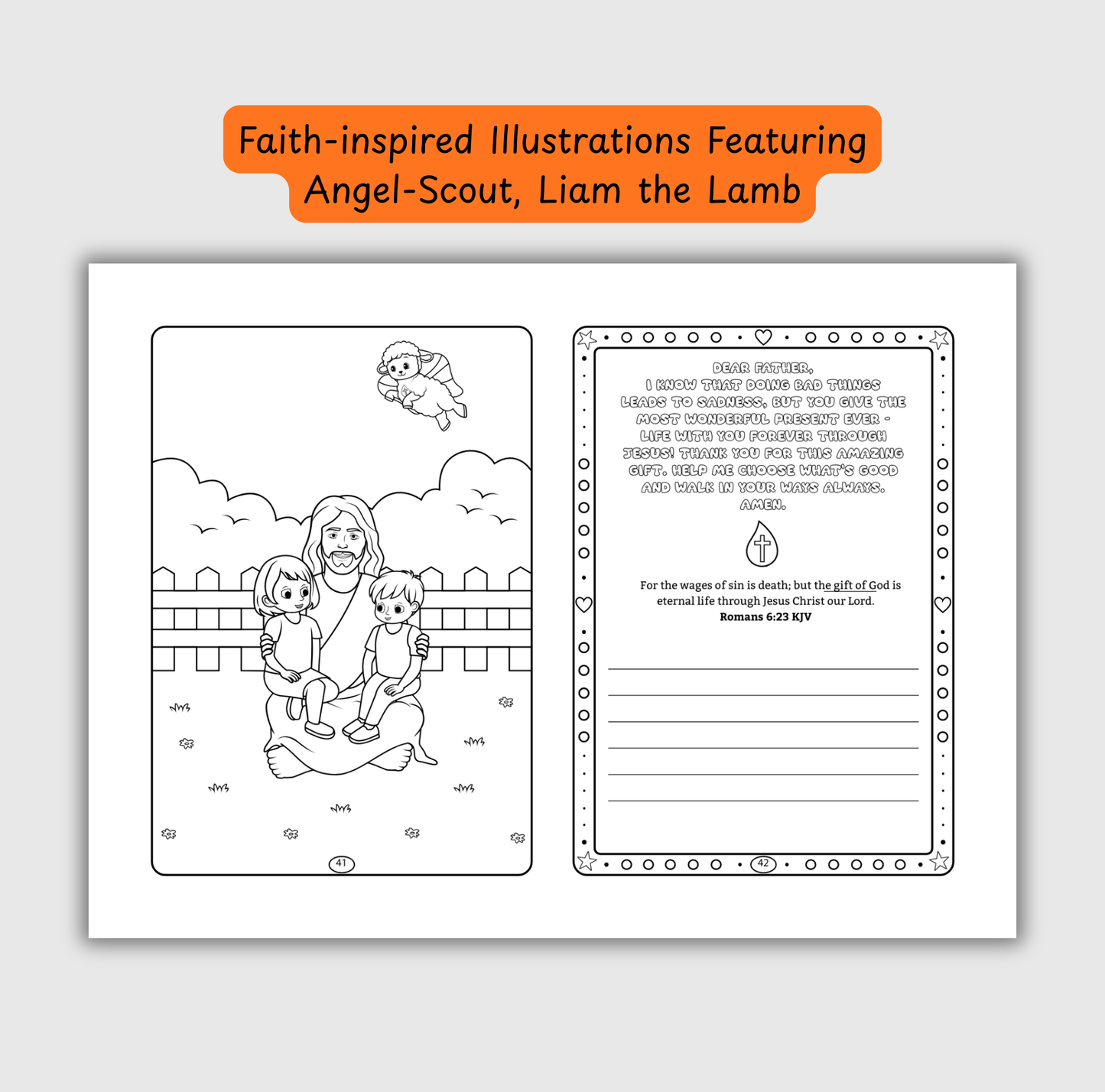 The Salvation of God – Coloring & Prayer Journal Featuring Angel-Scout, Liam the Lamb | 35 Bible Verses, Prayers & Faith-Inspired Art | Buy One, Bless One — Pray It Forward