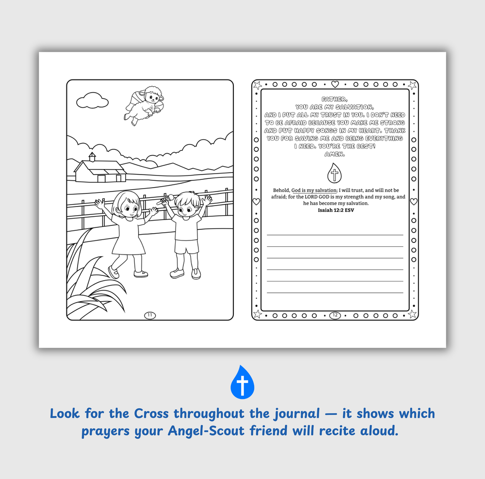 Angel-Scout™ Liam the Lamb | Coloring Prayer Journal Set | The Salvation of God