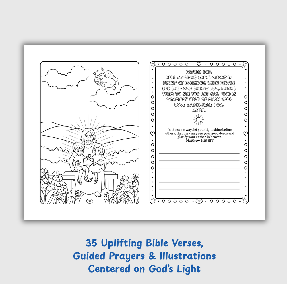 Angel-Scout™ Luma the Llama | Coloring Prayer Journal Set | The Light of God