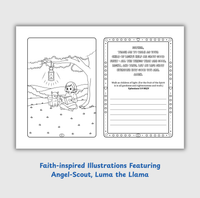 Angel-Scout™ Luma the Llama | Coloring Prayer Journal Set | The Light of God