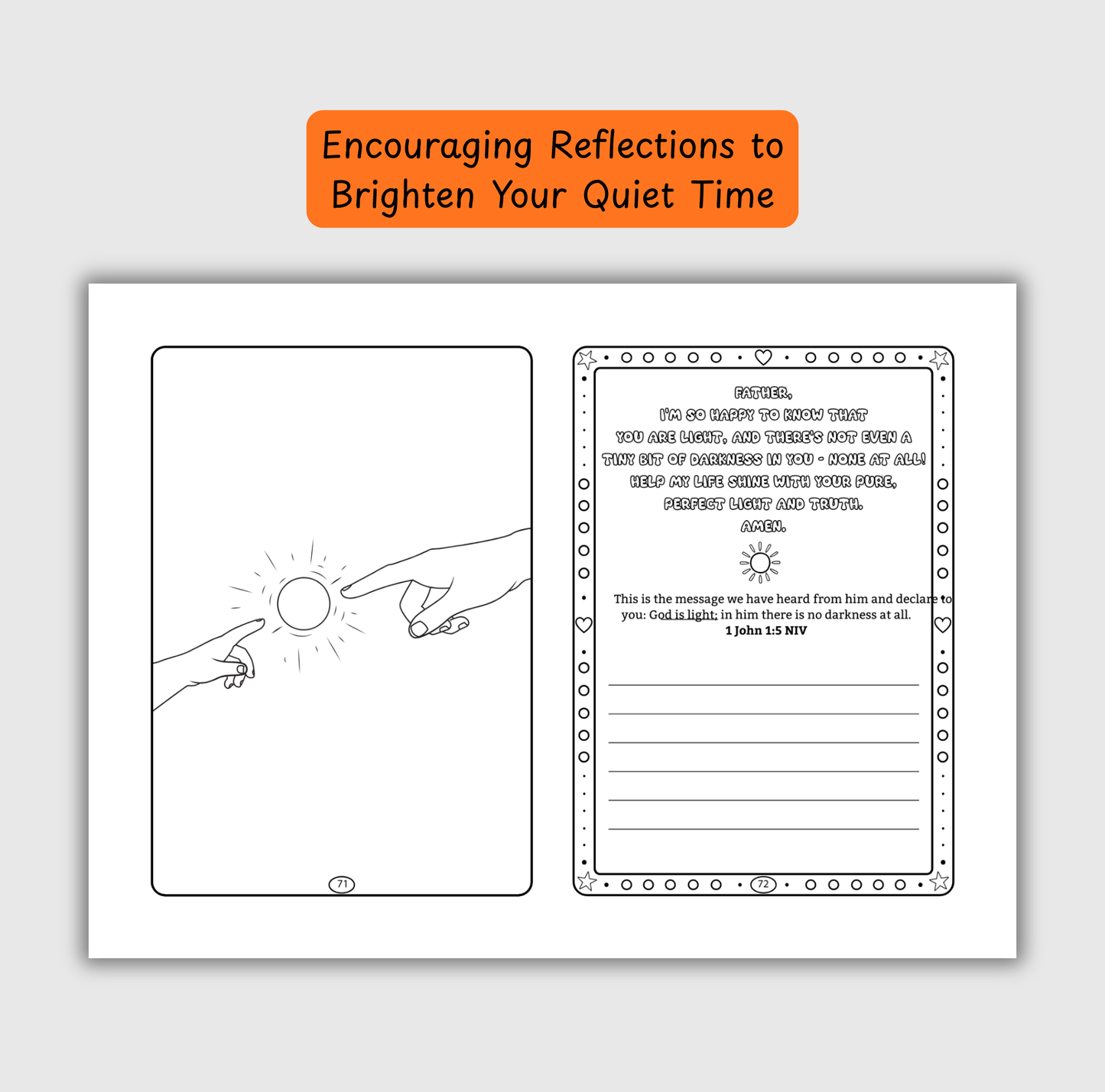 The Light of God – Coloring & Prayer Journal Featuring Angel-Scout, Luma the Llama | 35 Bible Verses, Prayers & Faith-Inspired Art | Buy One, Bless One — Pray It Forward