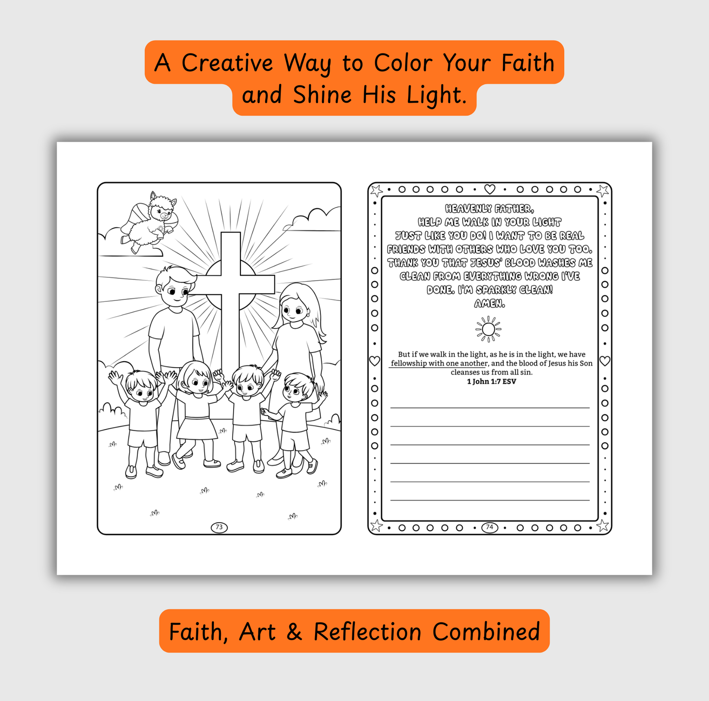 The Light of God – Coloring & Prayer Journal Featuring Angel-Scout, Luma the Llama | 35 Bible Verses, Prayers & Faith-Inspired Art | Buy One, Bless One — Pray It Forward