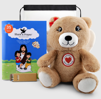 Angel-Scout Briella the Bear Gift Set – Plush Prayer Toy, Coloring & Prayer Journal, Backpack + Pencils