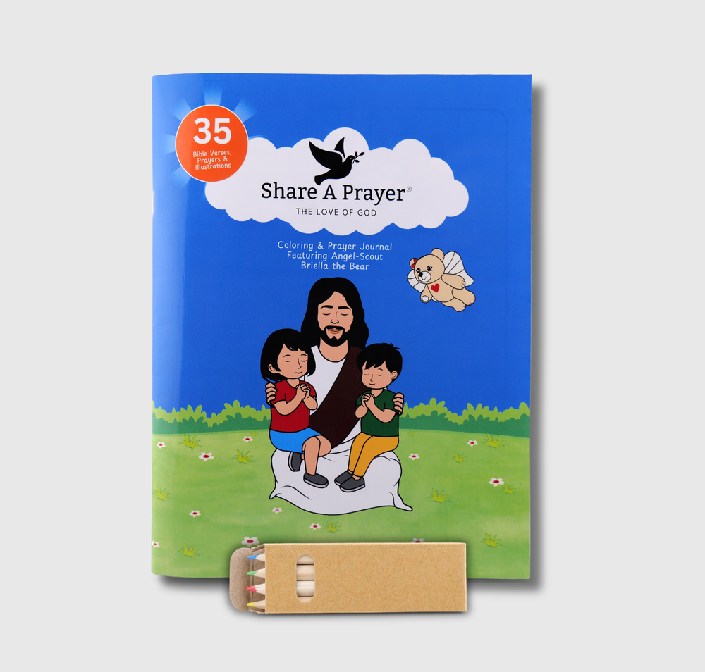 Angel-Scout™ Briella the Bear | Coloring Prayer Journal Set | The Love of God