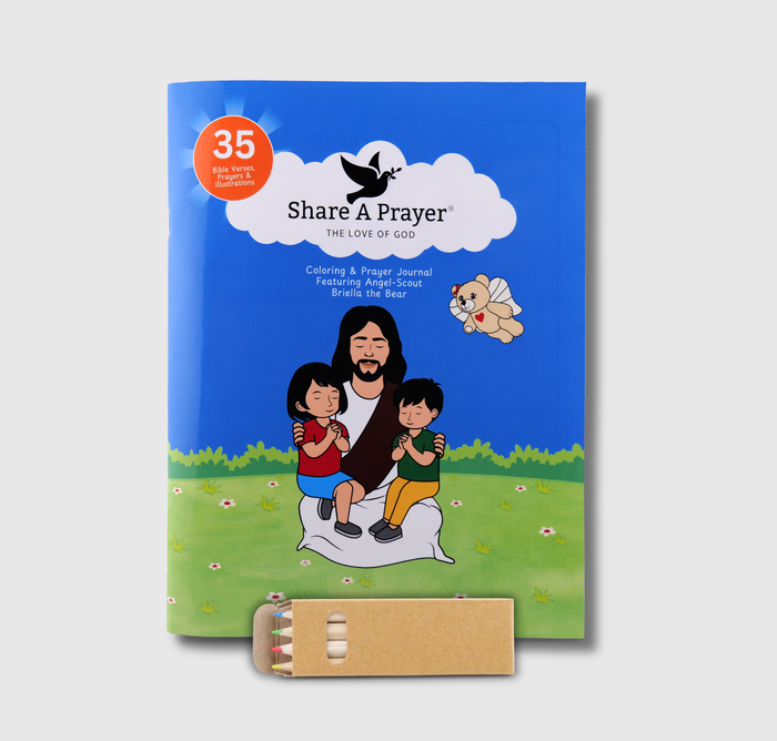 Angel-Scout™ Briella the Bear | Coloring Prayer Journal Set | The Love of God