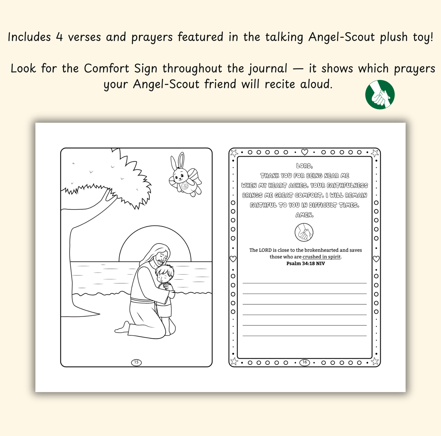 The Comfort of God – Coloring & Prayer Journal Featuring Angel-Scout, Benny the Bunny | 35 Bible Verses, Prayers & Faith-Inspired Art | Buy One, Bless One — Pray It Forward