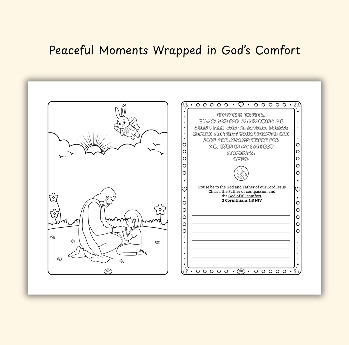 The Comfort of God – Coloring & Prayer Journal Featuring Angel-Scout, Benny the Bunny | 35 Bible Verses, Prayers & Faith-Inspired Art | Buy One, Bless One — Pray It Forward