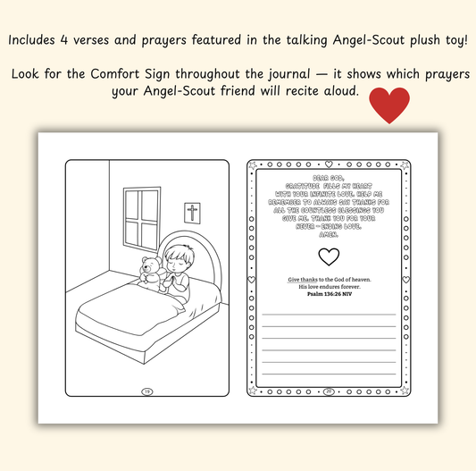 The Love of God – Coloring & Prayer Journal Featuring Angel-Scout, Briella the Bear | 35 Bible Verses, Prayers & Faith-Inspired Art | Buy One, Bless One — Pray It Forward