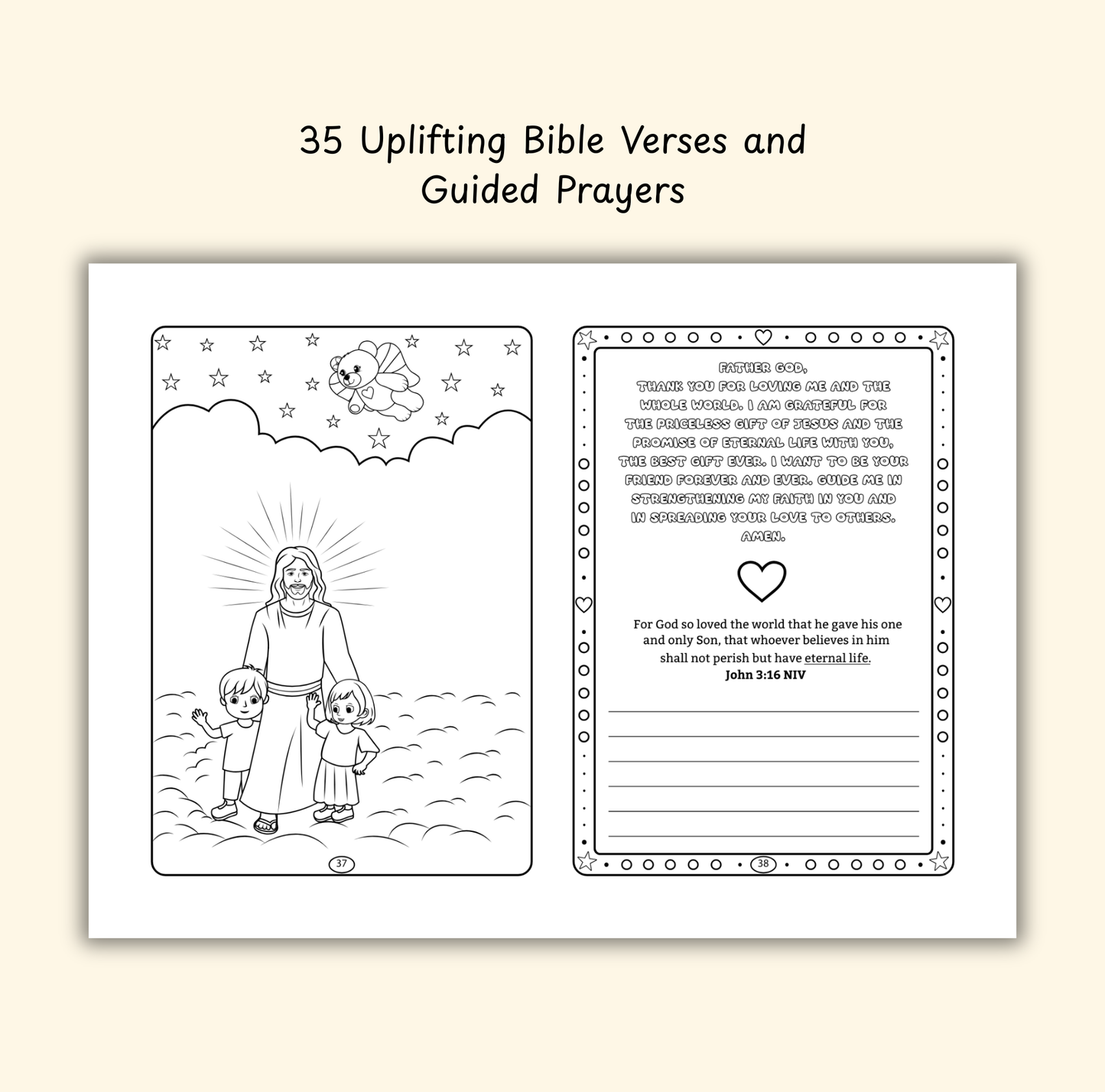 The Love of God – Coloring & Prayer Journal Featuring Angel-Scout, Briella the Bear | 35 Bible Verses, Prayers & Faith-Inspired Art | Buy One, Bless One — Pray It Forward