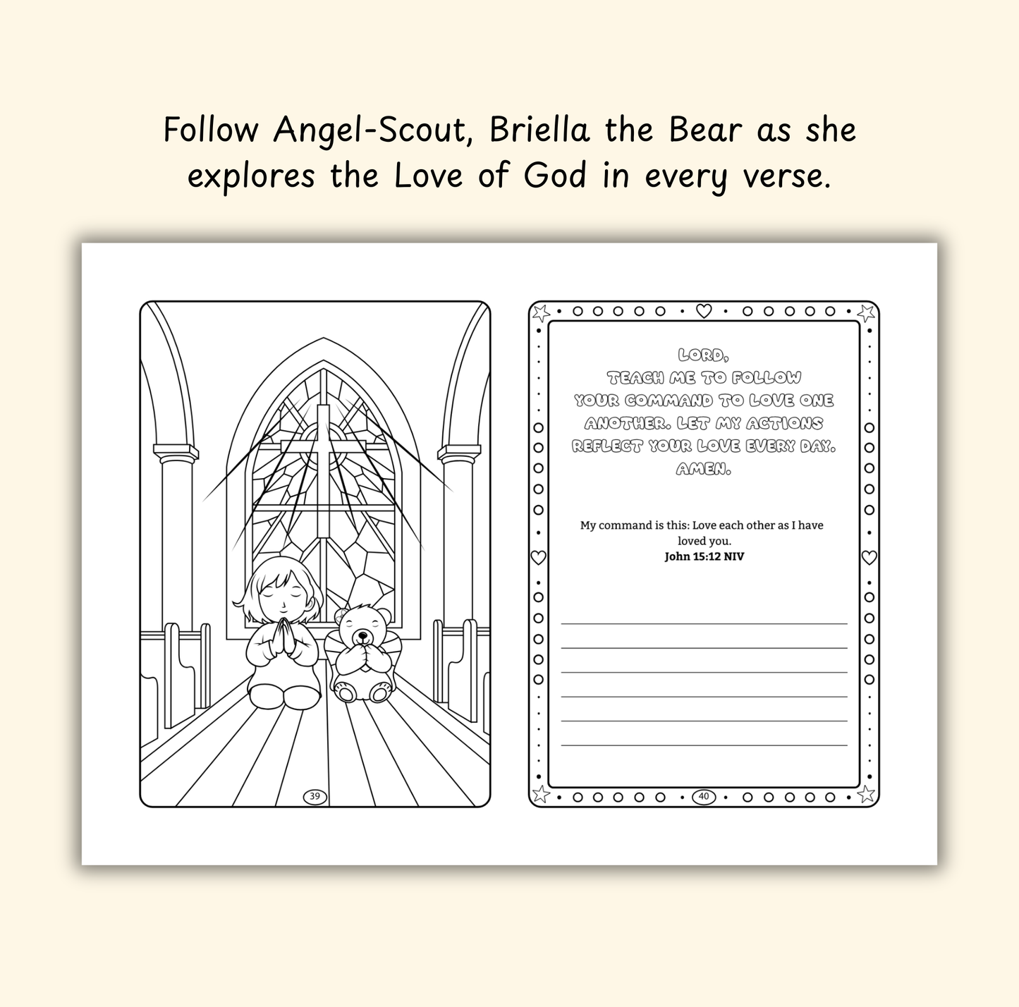 The Love of God – Coloring & Prayer Journal Featuring Angel-Scout, Briella the Bear | 35 Bible Verses, Prayers & Faith-Inspired Art | Buy One, Bless One — Pray It Forward