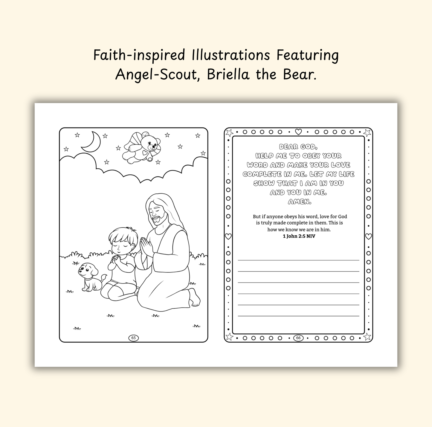 The Love of God – Coloring & Prayer Journal Featuring Angel-Scout, Briella the Bear | 35 Bible Verses, Prayers & Faith-Inspired Art | Buy One, Bless One — Pray It Forward