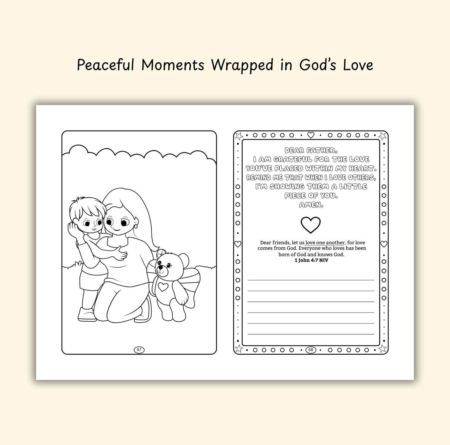 The Love of God – Coloring & Prayer Journal Featuring Angel-Scout, Briella the Bear | 35 Bible Verses, Prayers & Faith-Inspired Art | Buy One, Bless One — Pray It Forward