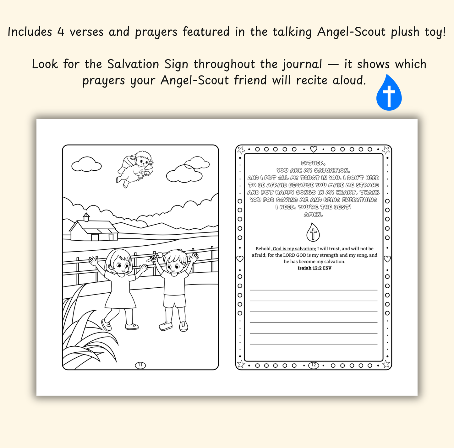 The Salvation of God – Coloring & Prayer Journal Featuring Angel-Scout, Liam the Lamb | 35 Bible Verses, Prayers & Faith-Inspired Art | Buy One, Bless One — Pray It Forward