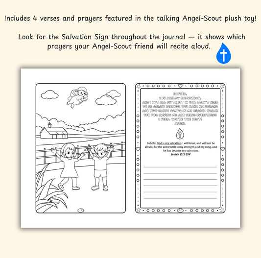 The Salvation of God – Coloring & Prayer Journal Featuring Angel-Scout, Liam the Lamb | 35 Bible Verses, Prayers & Faith-Inspired Art | Buy One, Bless One — Pray It Forward