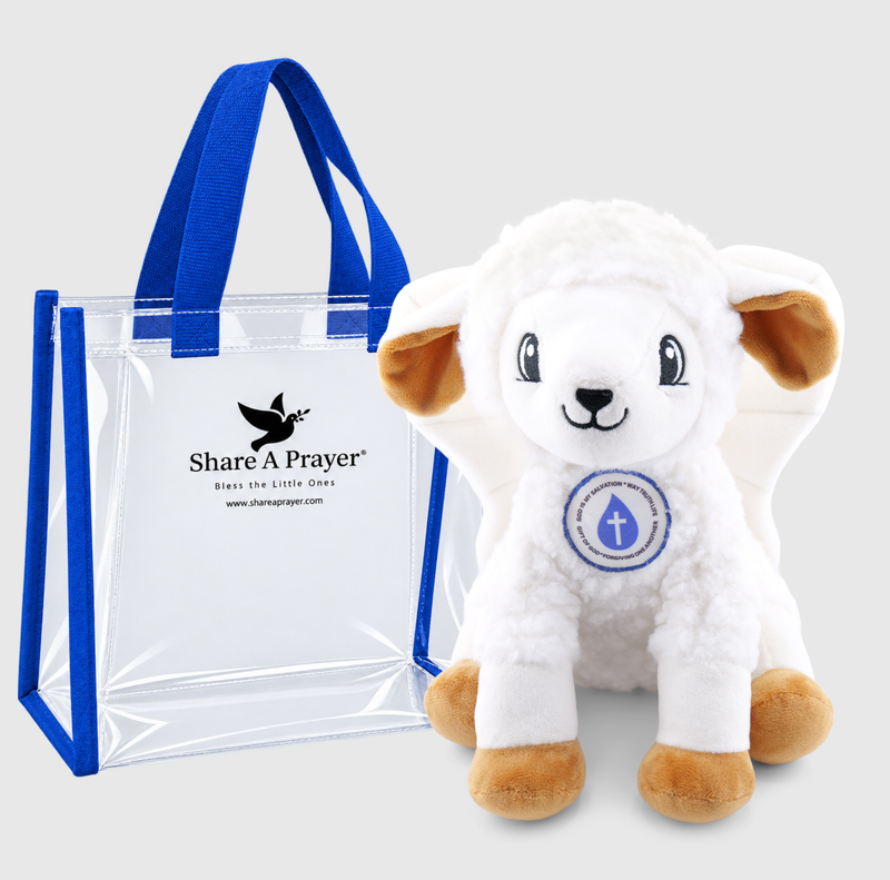Angel-Scout™ Liam the Lamb | Plush Prayer Companion + Backpack