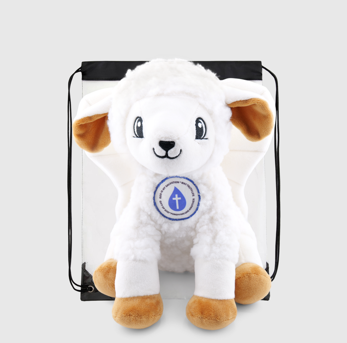 Angel-Scout™ Liam the Lamb | Plush Prayer Companion + Backpack