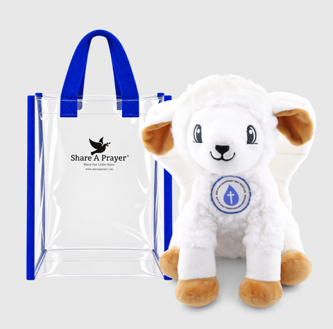 Angel-Scout™ Prayer Plush • Blue Tote, Liam the Lamb Edition | The Salvation of God
