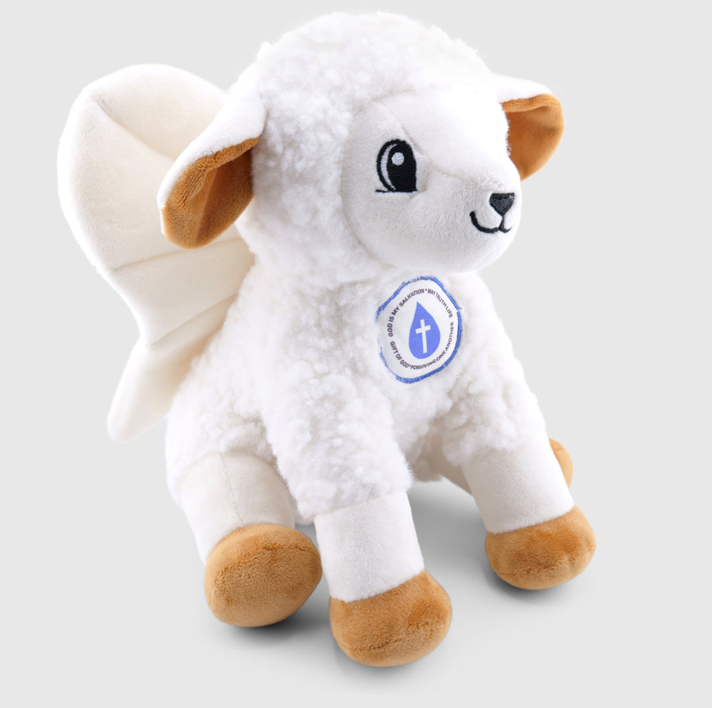 Angel-Scout™ Liam the Lamb | Plush Prayer Companion + Backpack