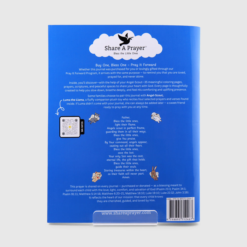 Angel-Scout™ Luma the Llama Gift Set | Prayer Plush Companion • Coloring Prayer Journal • Backpack • Pencils
