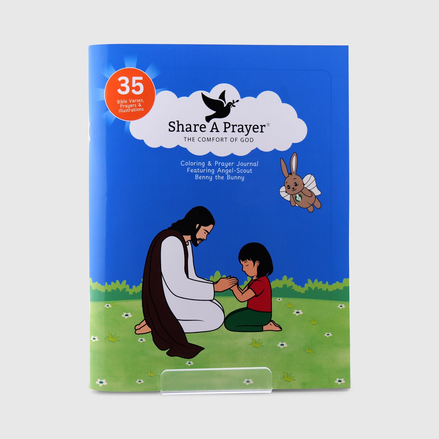 Angel-Scout Benny the Bunny Gift Set – Plush Prayer Toy, Coloring & Prayer Journal, Backpack + Pencils